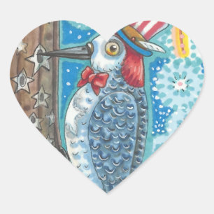 PATRIOTIC WOODPECKER & FIREWORKS STICKERS *Sheet