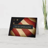 Patriotic -Worn American Flag -You're Appreciated