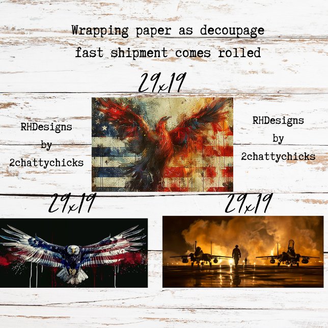 Patriotic Wrapping Paper for Decoupage 3 Sheets  (Creator Uploaded)