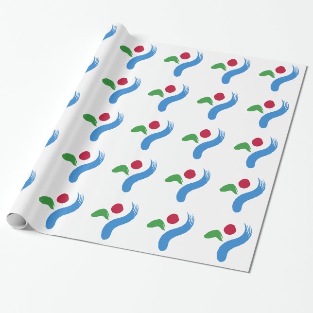 Patriotic wrapping paper with Flag of Seoul (Unrolled)