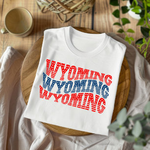 Patriotic Wyoming Red and Blue Boho T-Shirt 