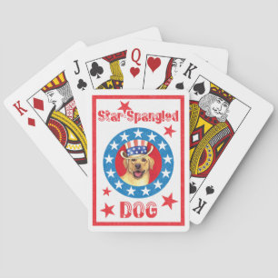 Patriotic Yellow Lab Playing Cards