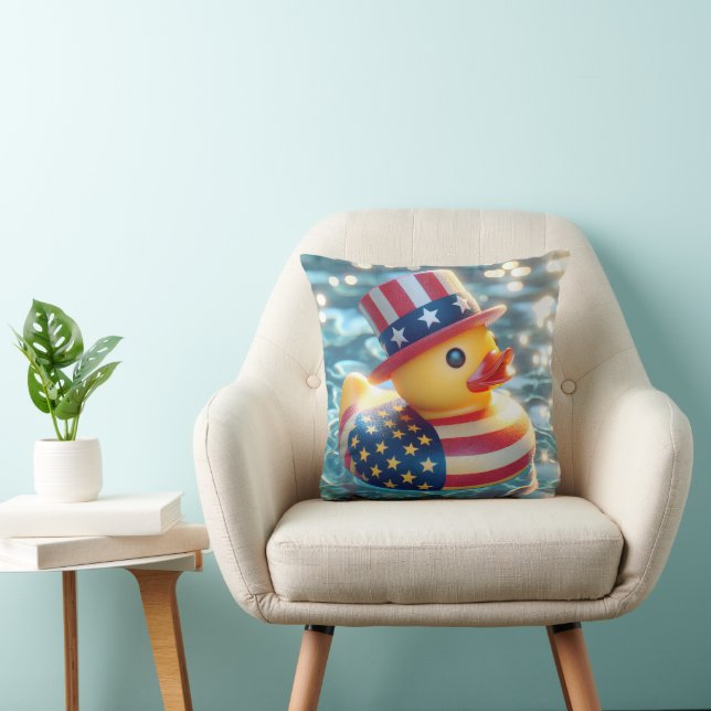 Patriotic Yellow Rubber Duck Cushion (Chair)