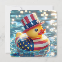 Patriotic Yellow Rubber Duck Pool Party