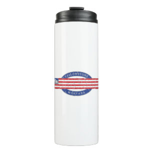 Patriotic Yellowstone Montana Thermal Tumbler