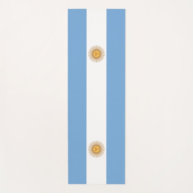 Patriotic Yoga Mats with flag of Argentina (Front)
