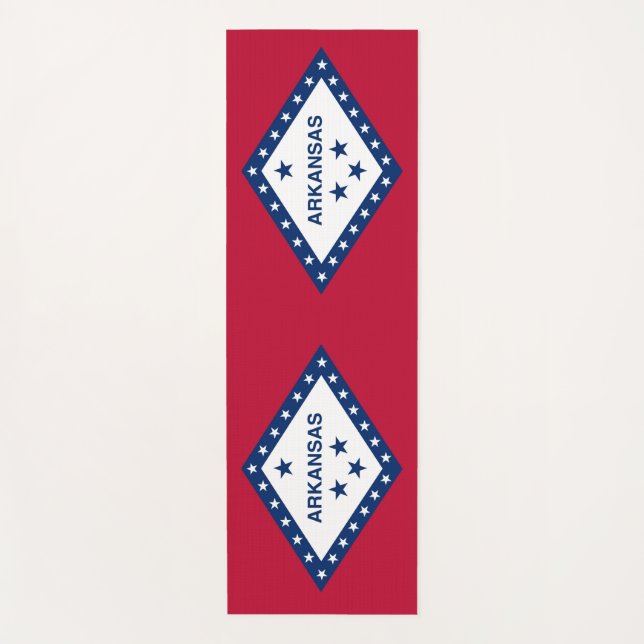 Patriotic Yoga Mats with flag of Arkansas, USA (Front)