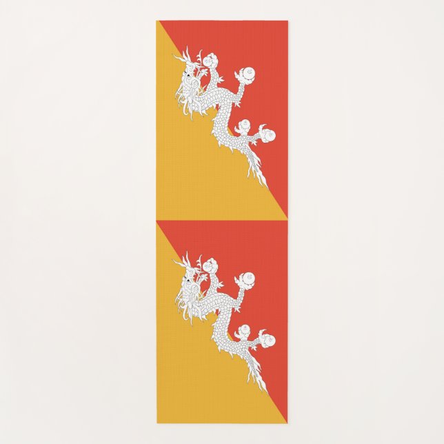Patriotic Yoga Mats with flag of Bhutan (Front)