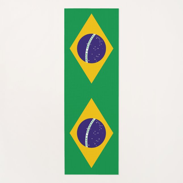 Patriotic Yoga Mats with flag of Brazil (Front)