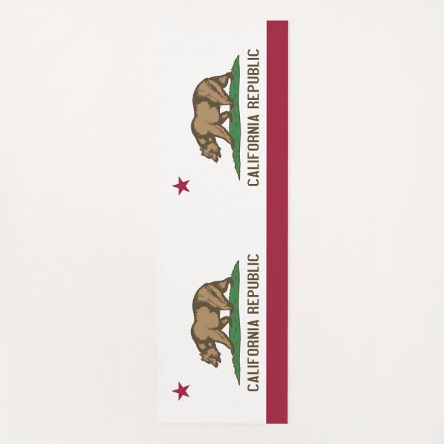 Patriotic Yoga Mats with flag of California, USA (Front)