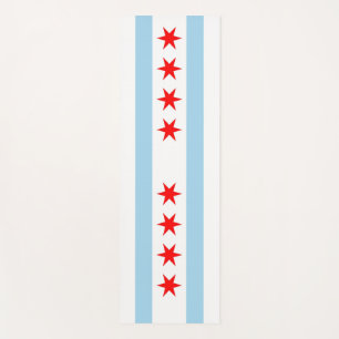 Patriotic Yoga Mats with flag of Chicago City, USA