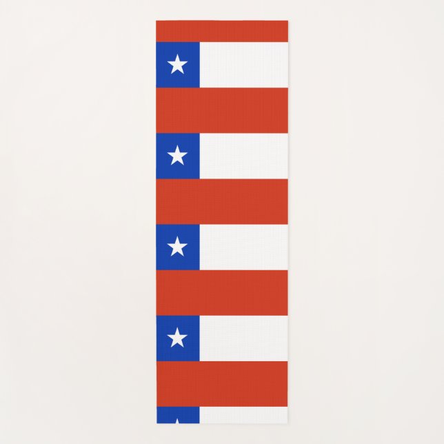 Patriotic Yoga Mats with flag of Chile (Front)
