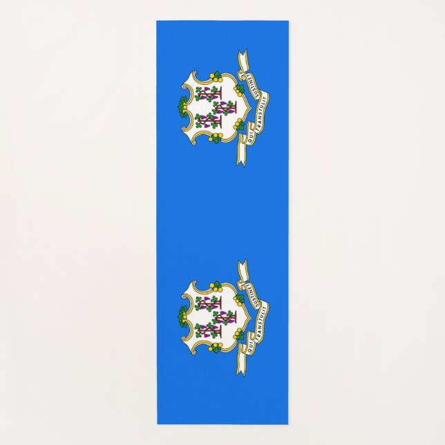 Patriotic Yoga Mats with flag of Connecticut, USA (Front)