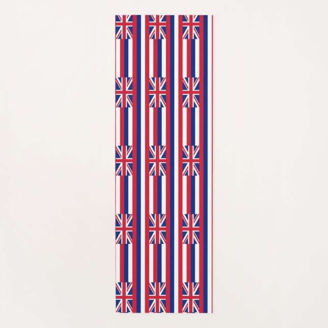 Patriotic Yoga Mats with flag of Hawaii, USA (Front)