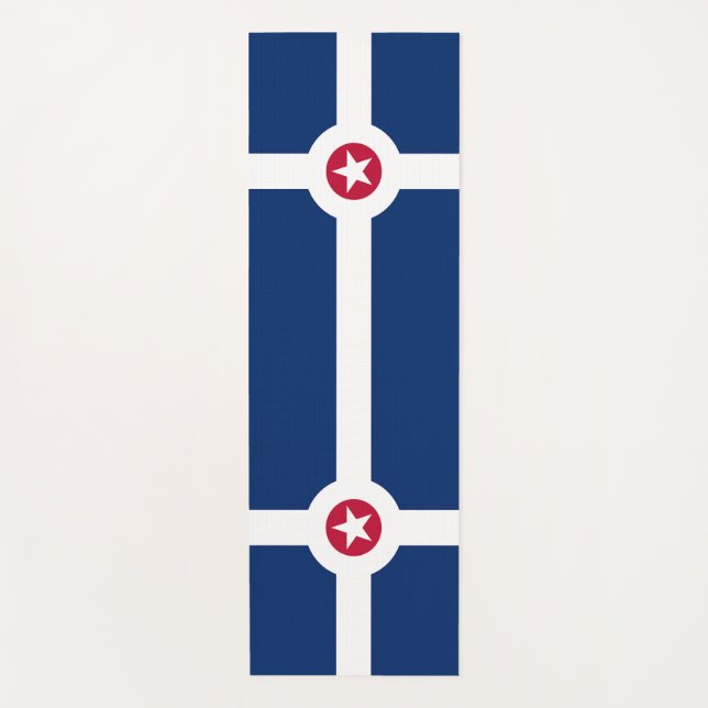 Patriotic Yoga Mats with flag of Indianapolis, USA (Front)