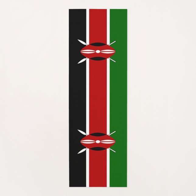 Patriotic Yoga Mats with flag of Kenya (Front)