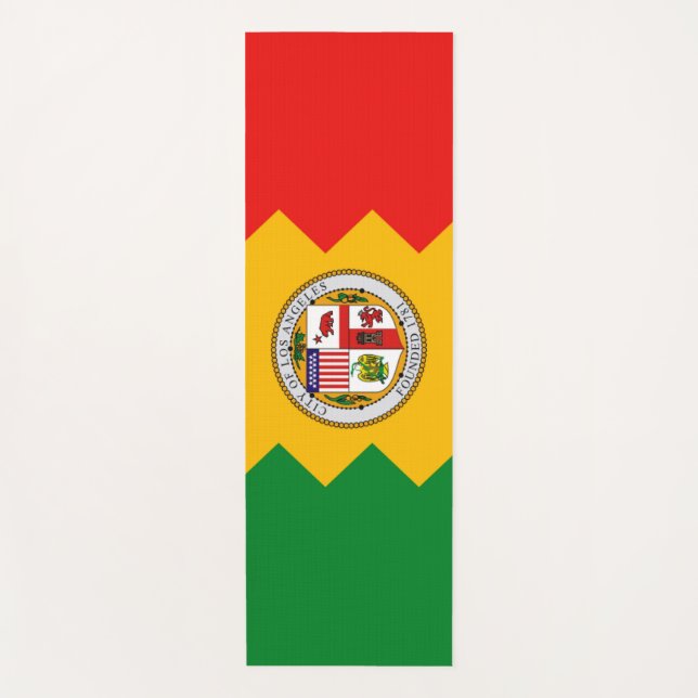 Patriotic Yoga Mats with flag of Los Angeles, USA (Front)