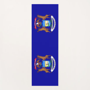 Patriotic Yoga Mats with flag of Michigan