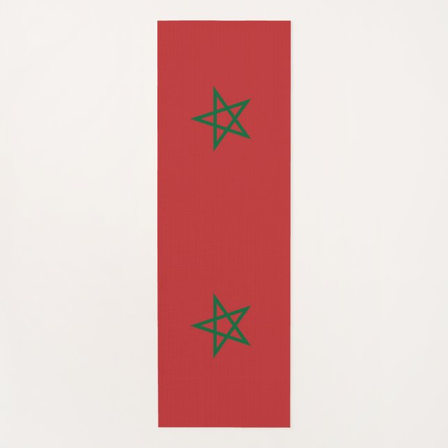 Patriotic Yoga Mats with flag of Morocco (Front)