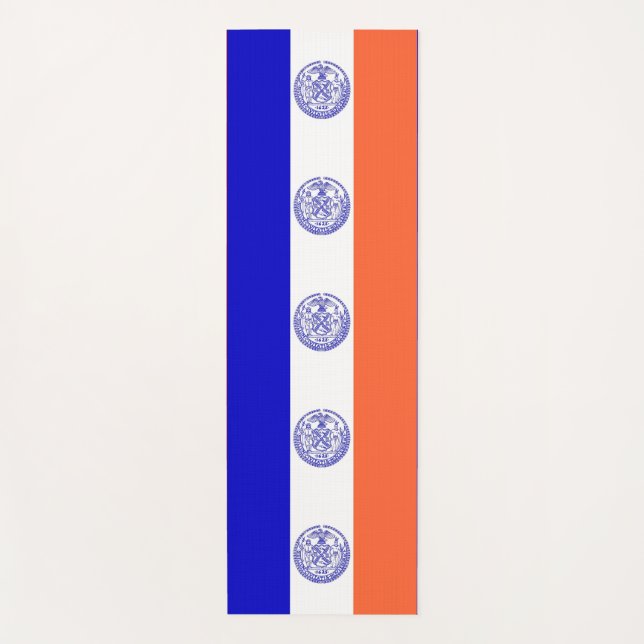 Patriotic Yoga Mats with flag of New York City USA (Front)