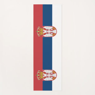 Patriotic Yoga Mats with flag of Serbia
