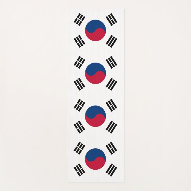 Patriotic Yoga Mats with flag of South Korea (Front)