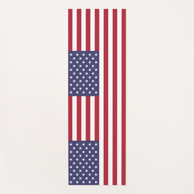 Patriotic Yoga Mats with flag of USA (Front)