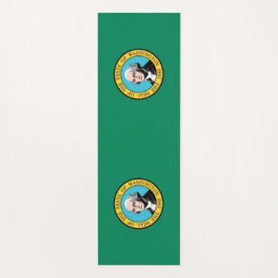 Patriotic Yoga Mats with flag of Washington, USA