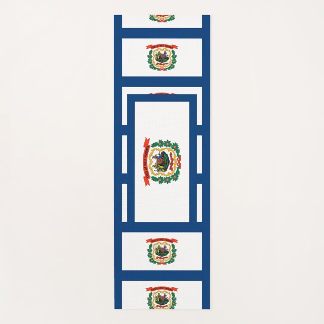 Patriotic Yoga Mats with flag of West Virginia USA (Front)