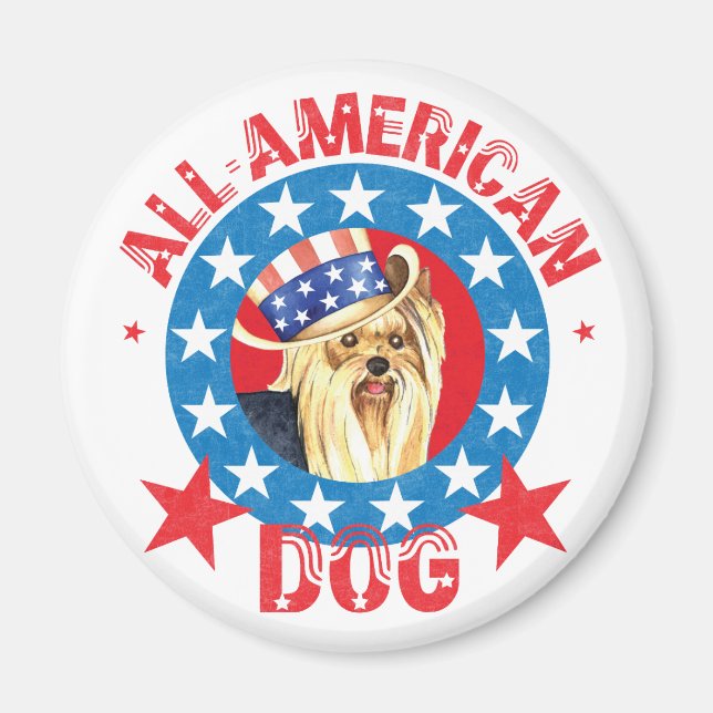 Patriotic Yorkie Magnet (Front)