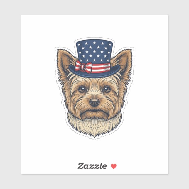 Patriotic Yorkshire Terrier Vintage (Sheet)