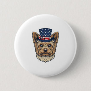 Patriotic Yorkshire Terrier Vintage 6 Cm Round Badge