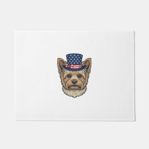 Patriotic Yorkshire Terrier Vintage Doormat