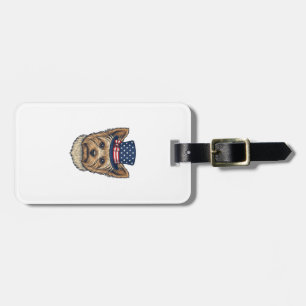 Patriotic Yorkshire Terrier Vintage Luggage Tag