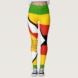 Patriotic Zimbabwe flag Africa Leggings