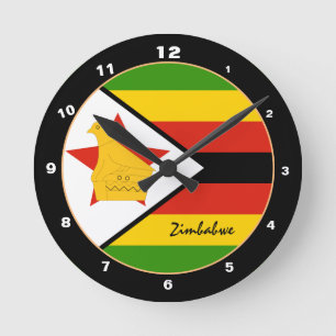Patriotic Zimbabwe Flag, Zimbabwe Home /design Round Clock
