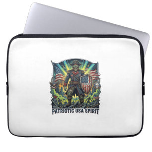 Patriotic Zombie Patriot General Zombie Apocalypse Laptop Sleeve