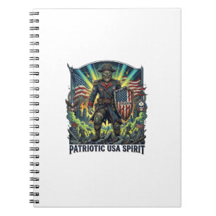 Patriotic Zombie Patriot General Zombie Apocalypse Notebook