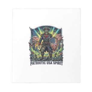Patriotic Zombie Patriot General Zombie Apocalypse Notepad