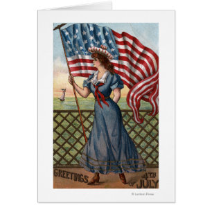 Patriotically Dressed Woman