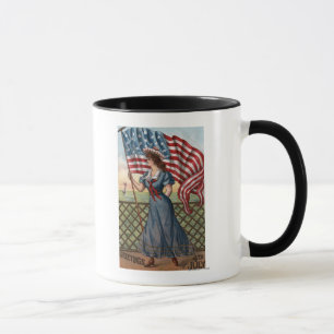 Patriotically Dressed Woman Mug