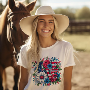 Patriotism and Love Independence Day T-Shirt