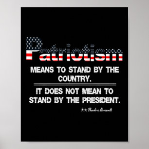 Patriotism Means To Stand By The Country Anti Trum Poster