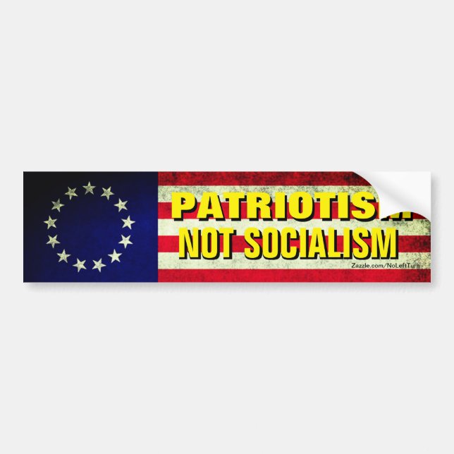 Patriotism Not Socialism Bumper Sticker (Front)