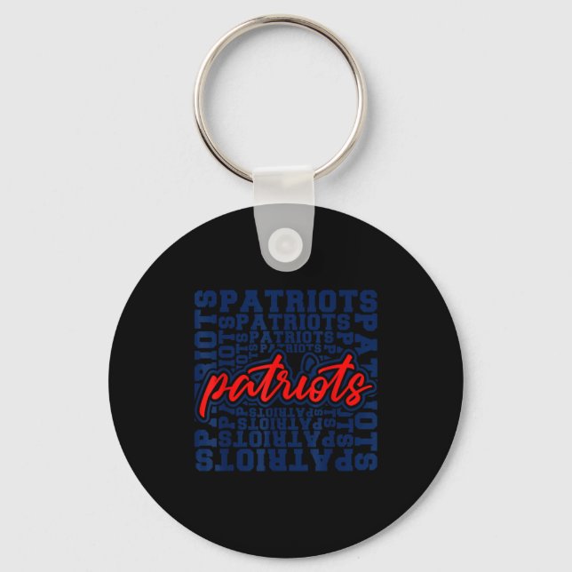 Patriots American Blue And Red Patriot Saying  Key Ring (Front)