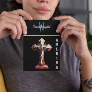 Patriots Emblem: American Flag Cross Postcard