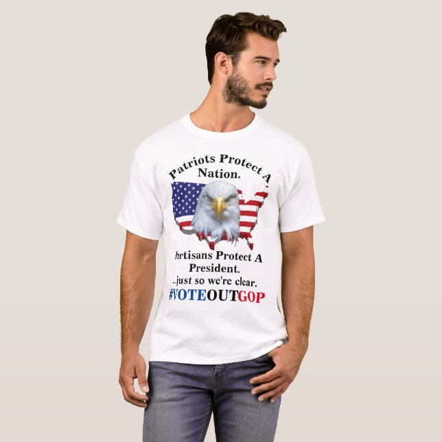 Patriots Protect A Nation......Partisans Protect? T-Shirt (Front Full)
