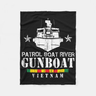 Patrol Boat River Gunboat Vietnam Veteran  Fleece Blanket