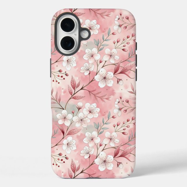 Patrón de Flor de Sakura Rosa  Case-Mate iPhone Case (Back)