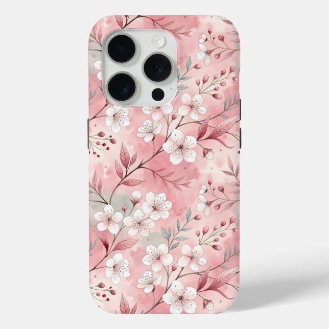 Patrón de Flor de Sakura Rosa  Case-Mate iPhone Case (Back)